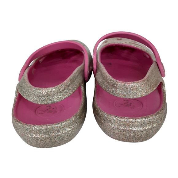 Crocs Shayna Mary Jane Slip On Shoes Girls 12 Hi Glitter Gold Pink Ballet Flats - Picture 5 of 8